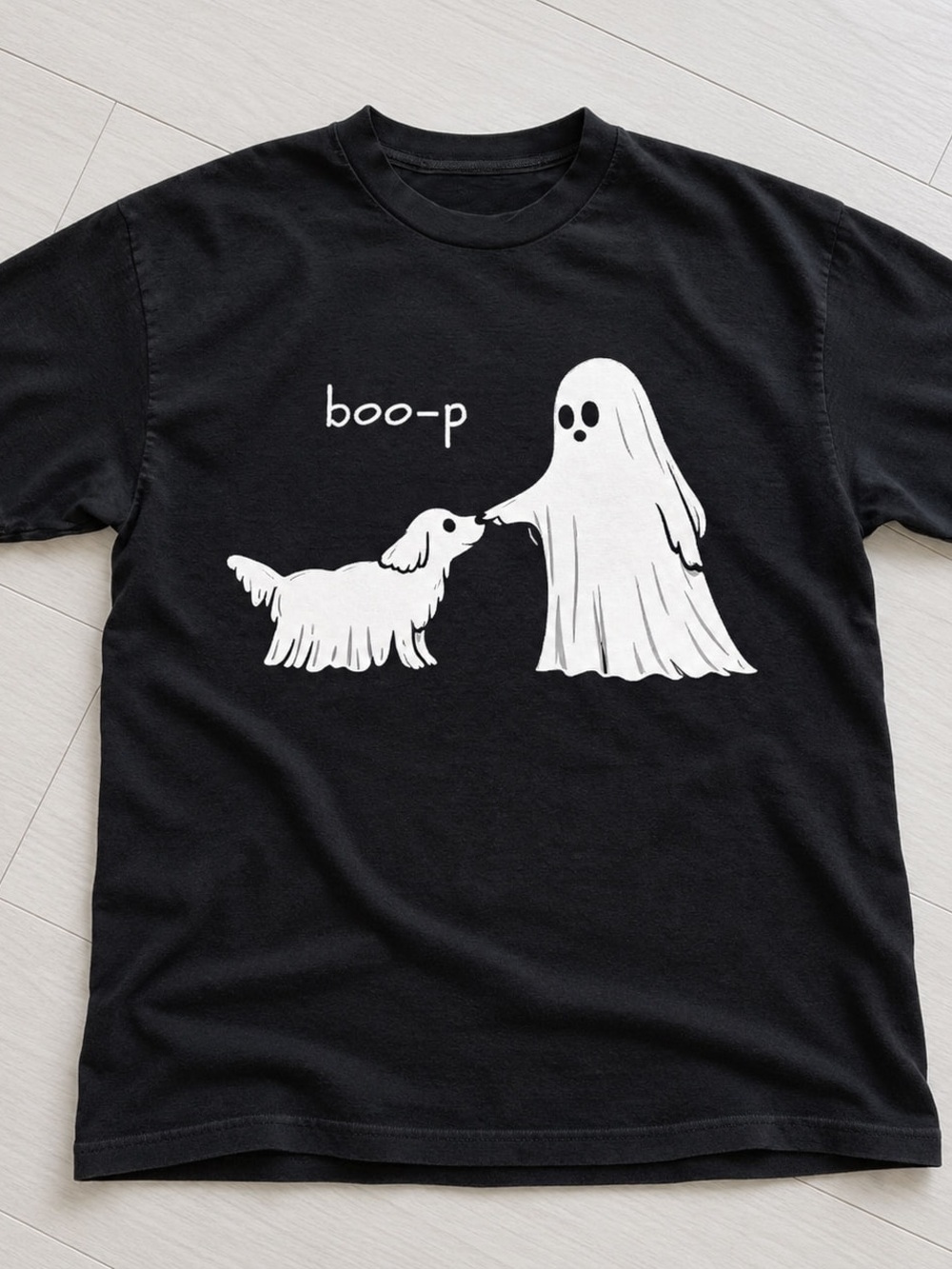 Dog Spooky Halloween Black Goldman Tee Graphic